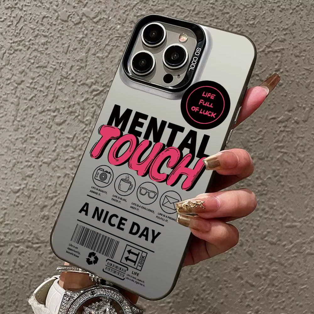 Case for Iphone 16 15 14 13 12 11 Pro Max 16 plus 15+ 14+ X XS Max XR 7 8 plus SE 2020 2022 2023 Silver IMD Phone Cover Casing