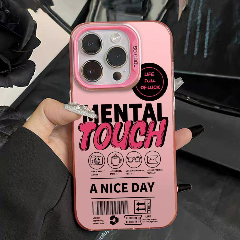 Case for Iphone 16 15 14 13 12 11 Pro Max 16 plus 15+ 14+ X XS Max XR 7 8 plus SE 2020 2022 2023 Silver IMD Phone Cover Casing