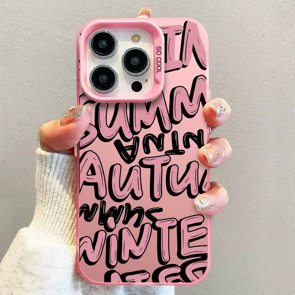 Case for Iphone 16 15 14 13 12 11 Pro Max 16 plus 15+ 14+ X XS Max XR 7 8 plus SE 2020 2022 2023 Silver IMD Phone Cover Casing